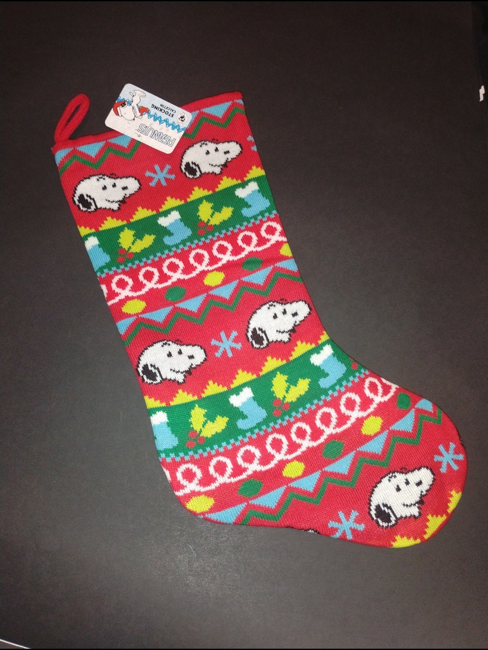 Peanuts Snoopy 20 in Knit Christmas Stocking by Ruz